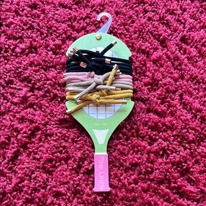 Pink Linen Hair Ties Set